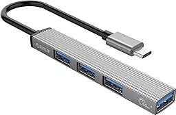USB Type-C хаб Orico Type-C - USB3.0, 3xUSB2.0 Gray (AH-13-GY-BP)