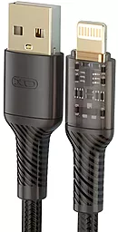 Кабель USB XO transparent design waven NB229 12W 2.4A Lighting Cable Black
