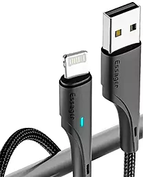 Кабель USB Essager Rousseau 12W 2.4A 2M Lightning Cable  Black (EXCL-LSA01) - миниатюра 3