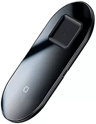 Беспроводное (индукционное) зарядное устройство быстрой QI зарядки Baseus Simple 2in1 Wireless Charger 18W Max For iPhone + AirPods Black (WXJK-01) - миниатюра 2