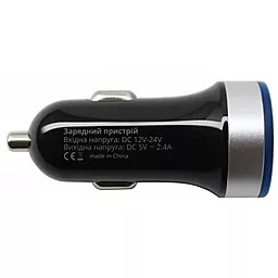Автомобильное зарядное устройство Grand-X 2.4a 2xUSB-A ports car charger black (CH-06) - миниатюра 4