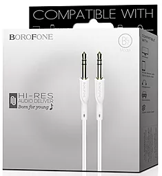 Аудио кабель Borofone BL1 AUX mini Jack 3.5mm M/M Cable 1 м white - миниатюра 4