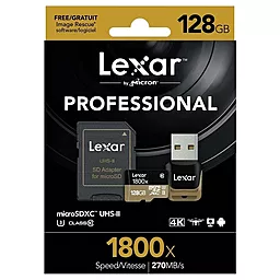Карта памяти Lexar microSDXC 128GB Professional Class 10 UHS-II U3 + SD-адаптер (LSDMI128CRBEU1800R) - миниатюра 3
