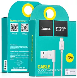 Кабель USB Hoco UPL11 L Shape Lightning Cable White - миниатюра 3