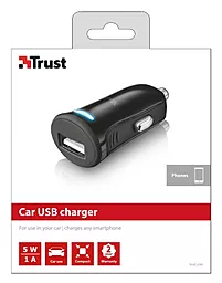 Автомобильное зарядное устройство Trust 5W Car Charger 1A Black - миниатюра 5