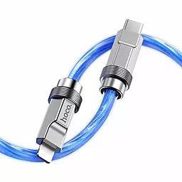 Кабель USB PD Hoco U113 Silicone Solid 20W USB Type-C - Lightning Cable Blue - миниатюра 4