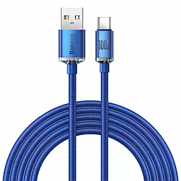 USB Кабель Baseus Crystal Shine Series 100w 5a 2m USB Type-C cable blue (CAJY000503)