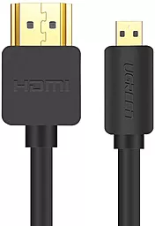 Видеокабель Ugreen HD127 micro HDMI - HDMI v2.0 4k 60zh 3m black (30104) - миниатюра 4