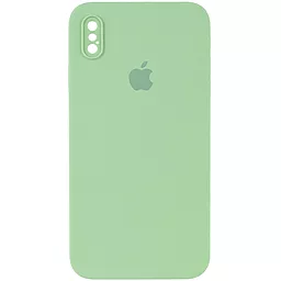 Чехол Silicone Case Full Camera Square для Apple iPhone X, iPhone XS Mint