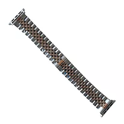 Ремінець Rolex 5-Bead для Apple Watch 42mm, 44mm,45mm, 49mm Silver-gold