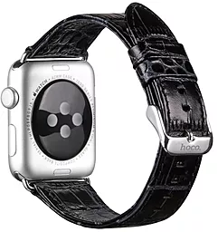 для розумного годинника Art series Crocodile из натуральной кожи для Apple Watch 42mm Black - мініатюра 2