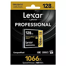 Карта пам'яті Lexar Compact Flash 128GB Professional 1066X UDMA 7 (LCF128CRBEU1066) - мініатюра 2