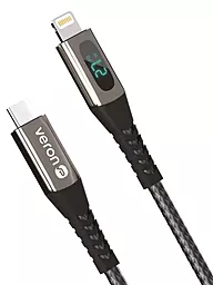 Кабель USB PD Veron CL02 LCD 27w 3a 1.2m USB Type-C - Lightning cable black