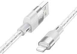 Кабель USB Hoco X99 Crystal Junction 12w 2.4a 1.2m Lightning cable gray - миниатюра 2
