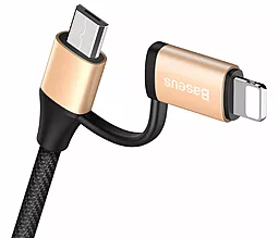 Кабель USB Baseus Yiven 2-in-1 USB Lightning Cable/micro USB Cable Gold (CAMLYW-1V) - миниатюра 2