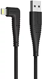 USB Кабель RavPower RP-CB013 Braided 90deg 0.9m Lightning Cable Black