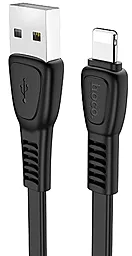 USB Кабель Hoco X40 Flat Noah TPE Lightning 2.4A Black