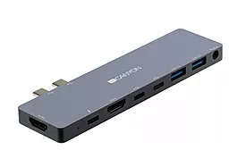Мультипортовый USB Type-C хаб Canyon 8-in-1 grey (CNS-TDS08DG) - миниатюра 2
