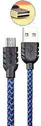 Кабель USB Remax Nylon micro USB Cable Blue / Black - миниатюра 3