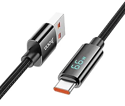 Кабель USB Hoco U125 Benefit 66w 5a 1.2m USB Type-C cable black - миниатюра 4