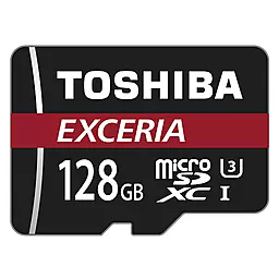 Карта пам'яті Toshiba microSDXC 128GB Excerial Class 10 UHS-I U3 + SD-адаптер (THN-M302R1280EA) - мініатюра 2