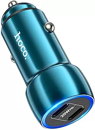 Автомобильное зарядное устройство Hoco Z48 Tough 40W PD 2xUSB-C Blue - миниатюра 3