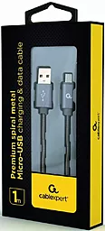 Кабель USB Cablexpert micro USB Cable Grey (CC-USB2S-AMmBM-1M-BG) - миниатюра 2