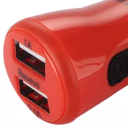 Автомобильное зарядное устройство Baseus 2USB Car charger 2.1A Red (Tiny) - миниатюра 8