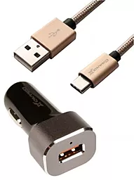 Автомобильное зарядное устройство с быстрой зарядкой Grand-X 1 USB 3A QC3.0 black (CH27TC)