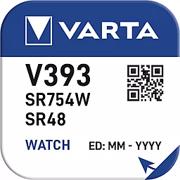 Батарейки Varta SR754W (393) (309) 1шт 1.55 V