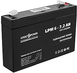Аккумуляторная батарея Logicpower 6V 7.2 Ah (LPM 6 - 7.2 AH) AGM - миниатюра 2
