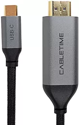 Видеокабель PowerPlant USB Type-C - HDMI v2.0 4k 60hz 1.8m black (CA913350)