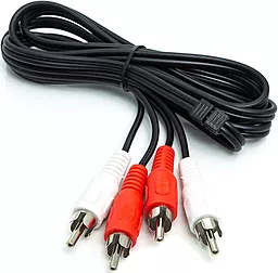 Аудіо кабель PowerPlant 2xRCA M/M Cable 1 м black (CA912032)