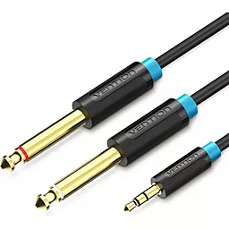 Аудио кабель Vention 2x Jack 6.35 mm - mini Jack 3.5 mm M/M 1.5м cable black (BACBF)