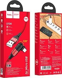 Кабель USB Hoco U100 Orbit micro USB Cable Red - миниатюра 5