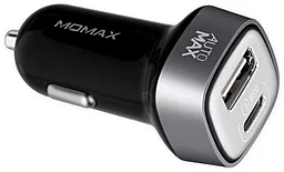 Автомобильное зарядное устройство Momax Elite Car Charger USB + Type-C (5V/5.4A) Black (UC4TCD)