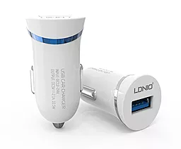Автомобильное зарядное устройство LDNio Car Charger 2.1A + Micro USB Cable White-Blue (DL-C12) - миниатюра 2