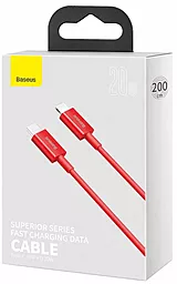 Кабель USB PD Baseus Superior 20W 2M USB Type-C - Lightning Cable Red (CATLYS-C09) - миниатюра 4