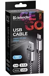 Кабель USB Defender USB08-03T PRO micro USB Cable Grey - миниатюра 3