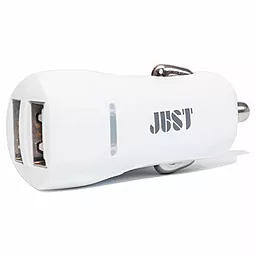 Автомобильное зарядное устройство JUST Simple Dual USB Car Charger (2.1A/2USB) + Lightning cable White (CCHRGR-SMP2LGHT-WHT) - миниатюра 2