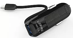 Автомобильное зарядное устройство LDNio 2.1A 1-USB + micro USB cable Black (DL-C25)