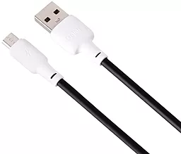 Кабель USB Gelius Full Silicon GP-UCN001M 18W 2.4A 1.2M micro USB Cable Black/White - миниатюра 3