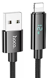 Кабель USB Hoco U125 Benefit 12w 2.4a 1.2m Lightning cable black