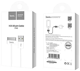 Кабель USB Hoco X23 Skilled 30 Pin Dock Cable White - миниатюра 6