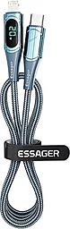 Кабель USB PD Essager LED Digital Display 20w Type-C - Lightning cable blue (EXCTL-YD03) - миниатюра 4