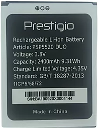 Аккумулятор Prestigio MultiPhone Muze B5 Duo / PSP5520 DUO (2400 mAh) 12 мес. гарантии