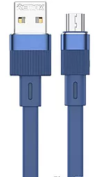 USB Кабель Remax Flushing Series Elastic Aluminum RC-C001 2.4A micro USB Cable Blue