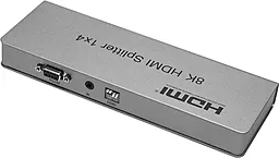 Видео сплиттер PowerPlant HDMI 1x4 v2.1 8k 60hz gray (CA914203) - миниатюра 2