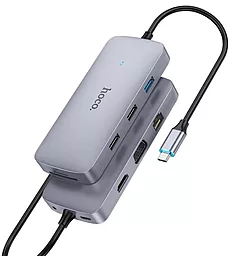 USB Type-C хаб Hoco HB33 Easy 10-in-1 Hub gray - миниатюра 2