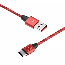 Кабель USB SkyDolphin S55T Neylon USB to Type-C Red (USB-000437) - миниатюра 2